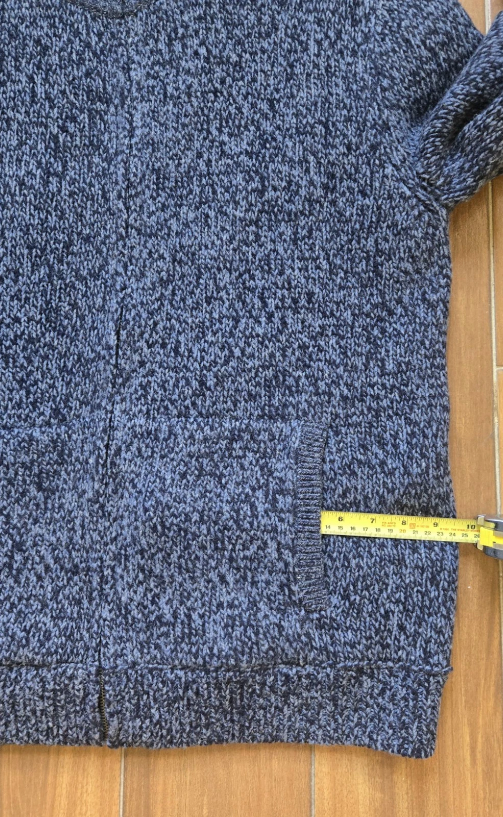 L.L. Bean Classic Lambswool Sweater Full-Zip Flannel-Lined Men's XL Carbon Navy image 13