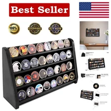 Durable 4-Level Coin Holder with Black Finish - Perfect for Coin Collectors