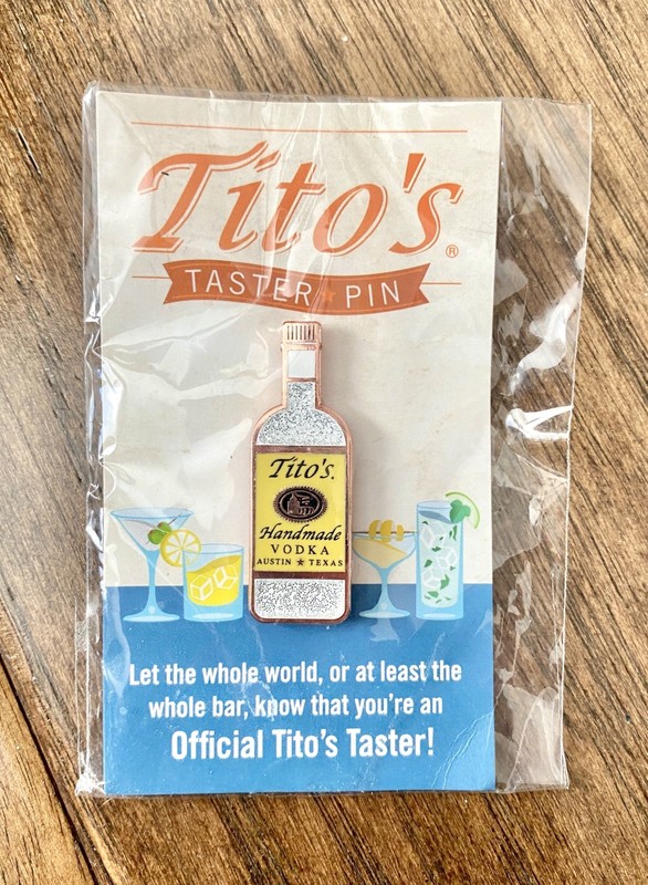 Tito's Handmade Vodka Lapel Pin Austin Texas Official Tito's Taster! NIP