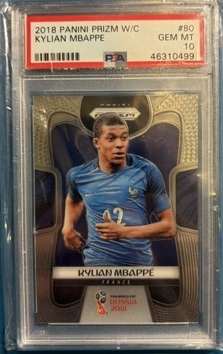 2018 Panini Prizm FIFA Soccer Kylian Mbappe PSA 10 GEM MINT Rookie Card #80🔥💎