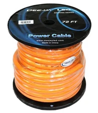 Deejay LED TBH072ORANGEMIX 0 Gauge 72 Ft 70% Aluminum/30% Copper Power Cable