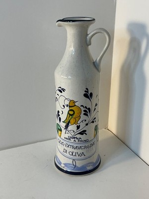 Ceramica Fatta A Mano Di Oliva Handmade Ceramic Extra Virgin Oil 8'' Jug/Bottle