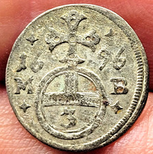 OLD AUSTRIA COIN 1696 SILVER 3 PFENNIG (3 CENT PIECE)