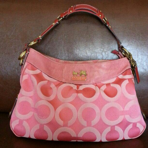 Coach Madison Op Art Shoulder Bag one handle Pink y2k