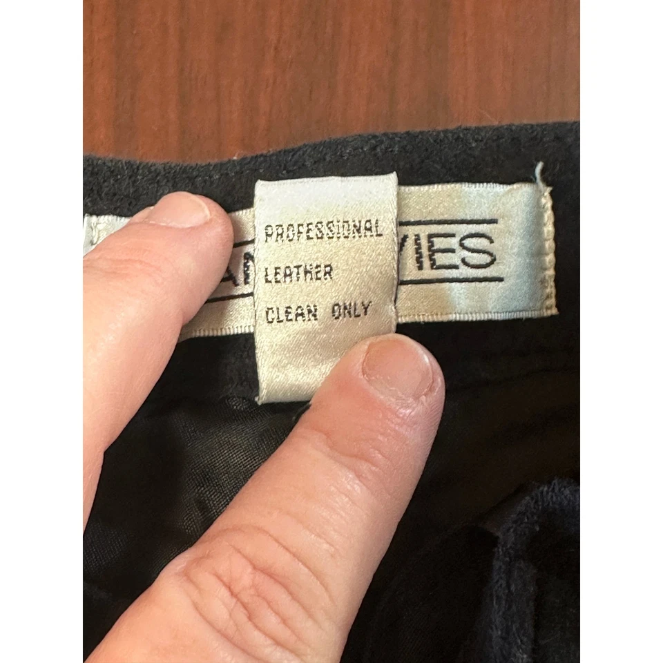 Pantalones Cortos de Cuero Evan Davies Talla 4 Plisados Cintura Alta Ropa de Mujer De Colección Foto 3 de 4