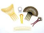 6 Vintage Antique Hair Combs Lot Celluloid Lucite Art Deco Nouveau Jewelry