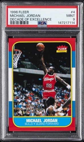1996 FLEER DECADE OF EXCELLENCE #4 MICHAEL JORDAN PSA 9
