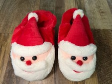 Santa Claus Plush Slippers Women  s US 7.5-8.5 Red Fuzzy Holiday Shoes