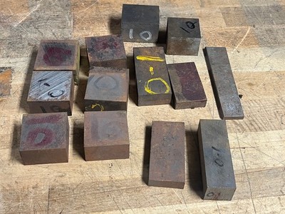 0-1 tool Steel Flat bar stock cut offs lot 1 misc sizes - 11.4 lbs