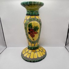 Mosaic Porcelain Tiled 3" Pillar Candle Holder -10" High-