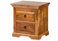 Kolonialstil Nachtschrank Akazienholz Hell Nachtkommode Akazie Holz Massiv
