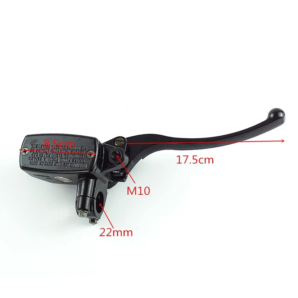 7/8" Motorcycle Handlebar Hydraulic Brake Clutch Master Cylinder Lever (Black) - Image 3 of 4