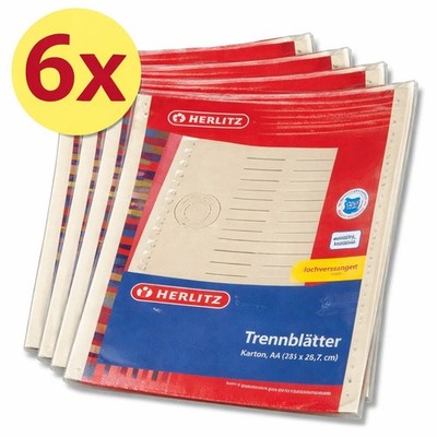 6x Herlitz Trennblätter A4 Karton 10er Set | Registerblätter Ordner...