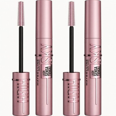 Maybelline Lash Sensational Sky High Washable Mascara, Blackest Black 2PK