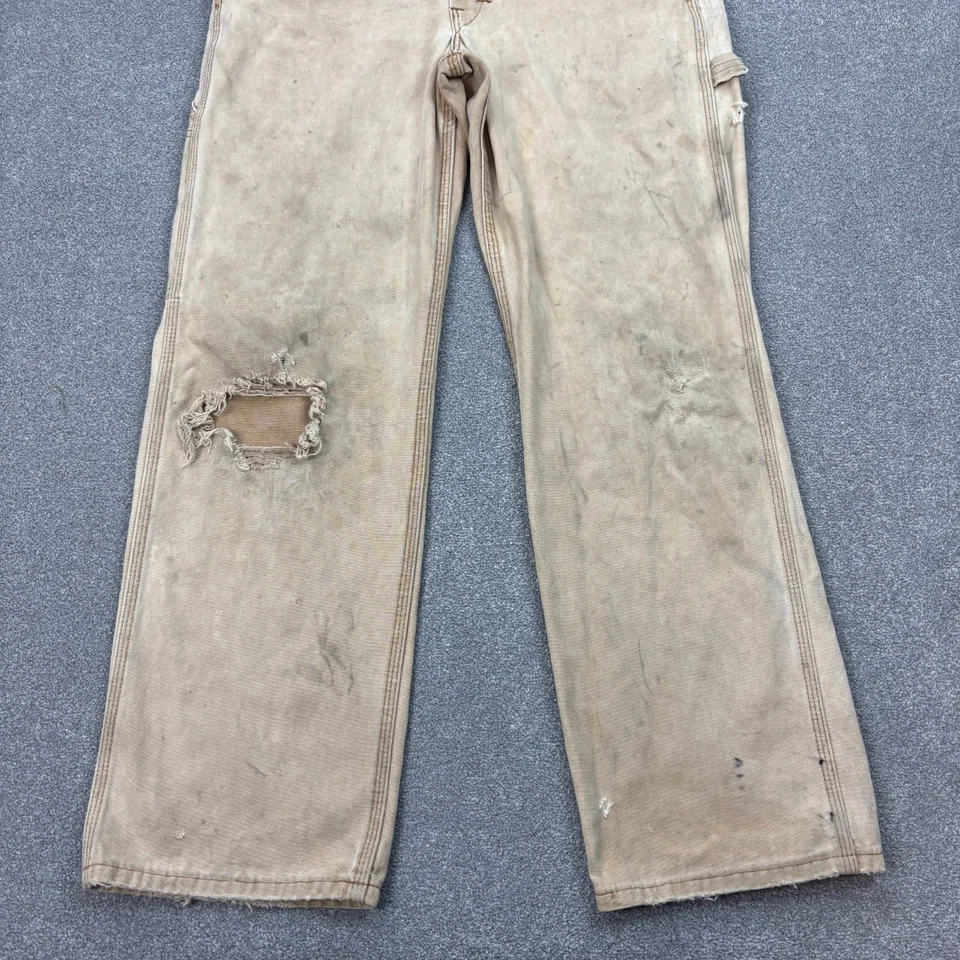 Peto Dickies Adulto 30x30 Marrón Babero Mono Ropa de Trabajo Lona Carpintero Hombres Foto 3 de 4