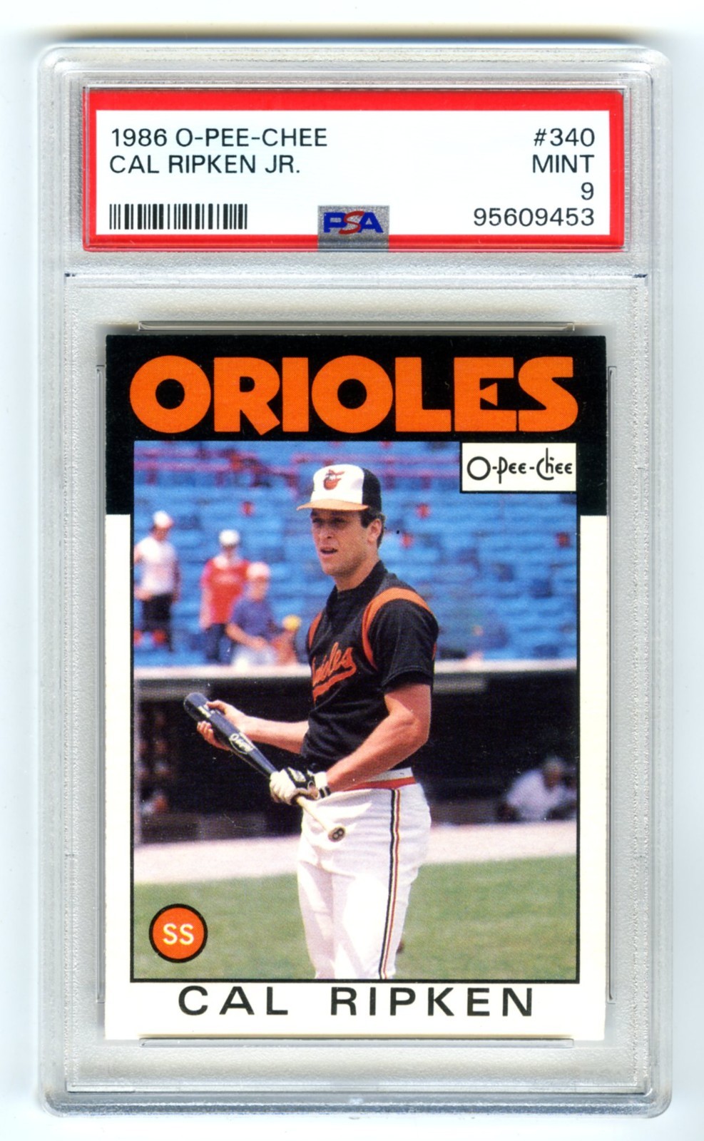 CAL RIPKEN JR.~RARE (POP 89) 1986 OPC O-PEE-CHEE PSA-9 MINT GRADED MLB CARD #340