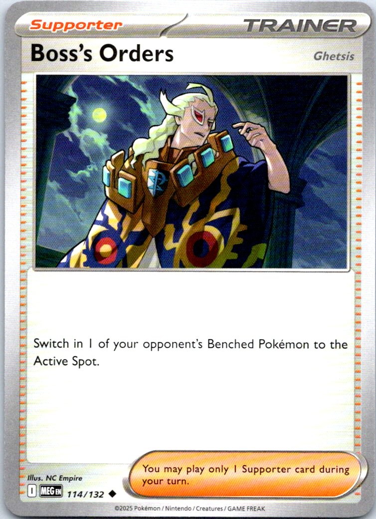 Boss's Orders [Ghetsis] Uncommon ME01: Mega Evolution 114/132 NM