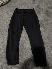 Buffalo David Bitton Rip  Repair Women  s Skinny Jeans 6/28 Black Distressed