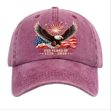 USA 250th Anniversary Hat Patriotic Eagle American Flag 1776-2026 Baseball Cap
