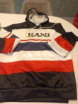 Karl Kani Hoodie Herren Größe L Kapuzenpullover Streetwear Weiß Rot Blau Neu