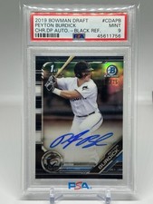 2019 Bowman Draft Peyton Burdick Chrome 1st Black Refractor /75 PSA 9 Rookie RC