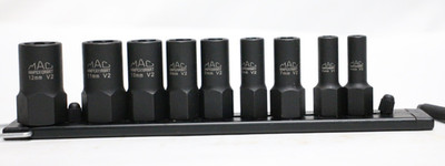 Mac Tools 9pc 4mm 12mm Metric  3/8  Drive Impact Set MMPEX12RBRT