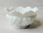 Vintage Fenton White Hobnail Milk Glass Scalloped Fairy Lamp Base  BOTTOM ONLY