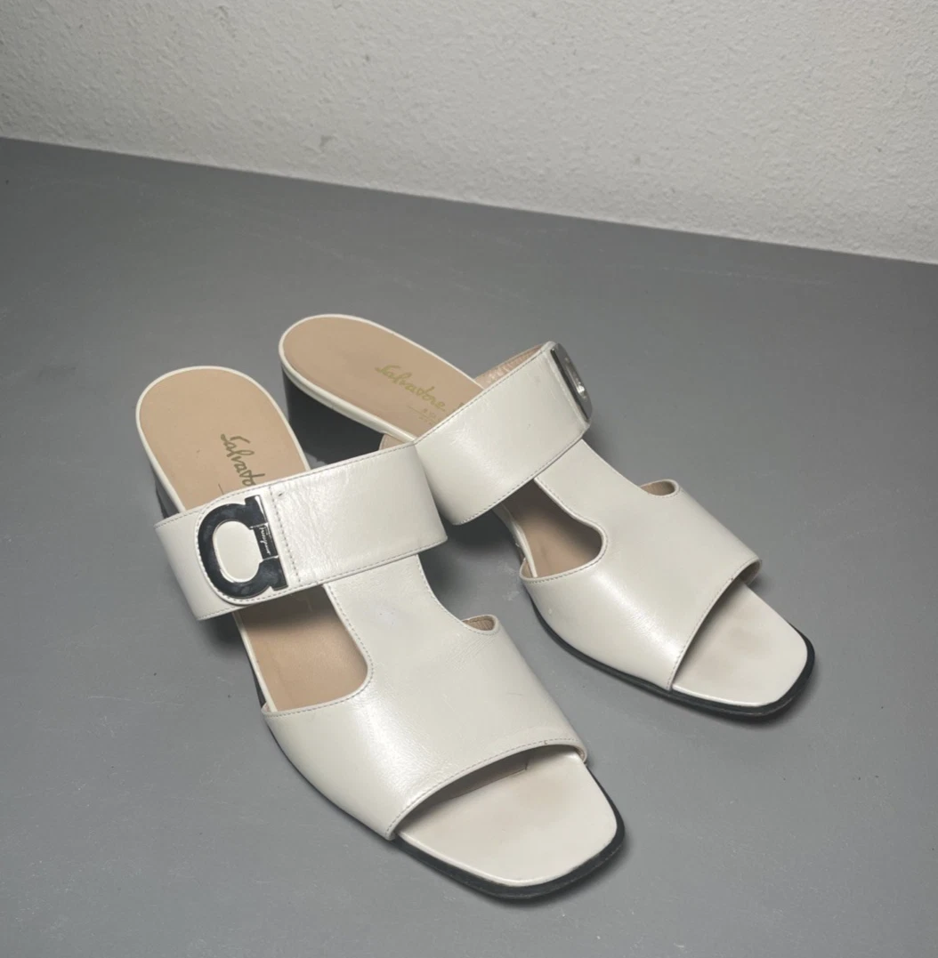 Salvatore Ferragamo Black & Burgundy Logo Slide Sandals. Women 9 Men 7.5 Salvatore Ferragamo | Shoes | Ferragamo Mens Rubber Slides  main image 4