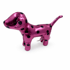 Victoria's Secret PINK Metallic Pink Black Polka Dots Dog 7"