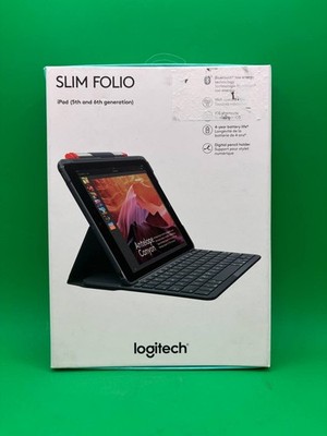 Logitech SLIM FOLIO with Integrated Bluetooth Keyboard for iPad-5-6th Gen PH9