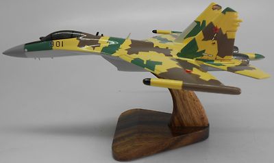 Su-35-S Flanker-E Russia Air Force Sukhoi Airplane Mahogany Wood Model Large New