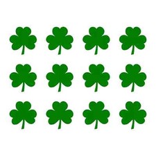 Irish Shamrock Vinyl Decals Phone Helmet Laptop Small Clover Stickers Set of 12