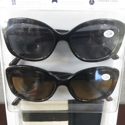 NEW Icon Eyewear, 2 Pair Reader Sunglasses In Black And Gray, Strength +2.00 2 Icon Eyewear Sunglass Readers- UV 400 - Seamless  main image 2