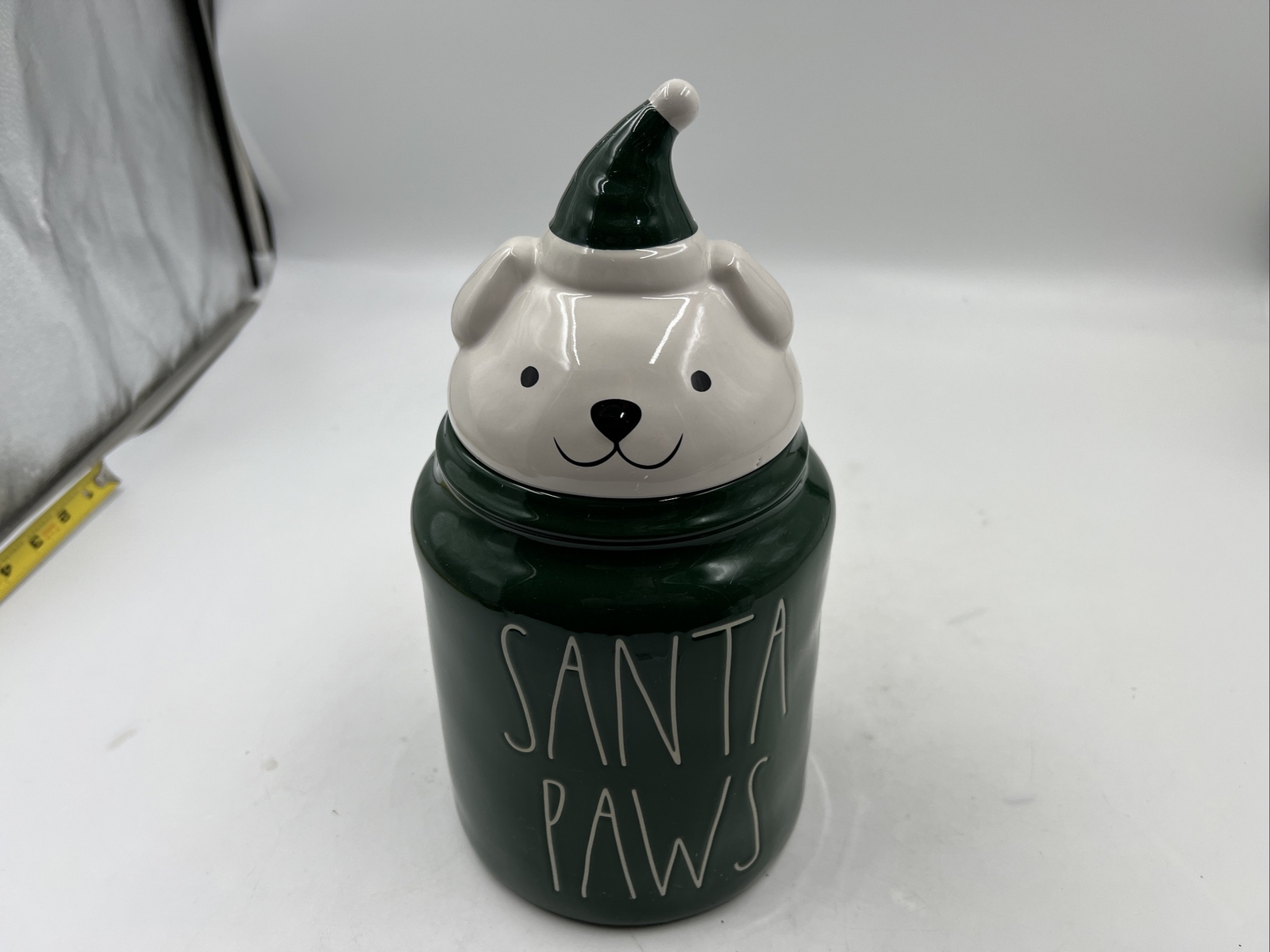 Rae Dunn Ceramic 10x4in Santa Paws Dog Treat Jar BB02B21002