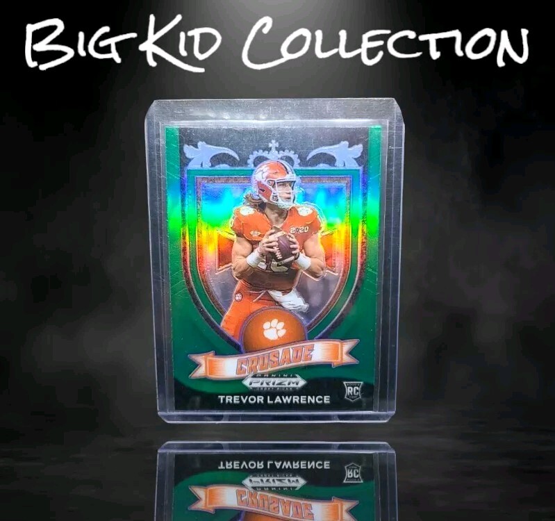 2021 Prizm Draft Picks Football Trevor Lawrence Rc Crusade Green Prizm #161