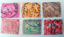 🟩 EGYPT - 1888 - 1906 Sphinx and Pyramid - 6 FINE USED INC.4m "WHITE SKY" ISSUE