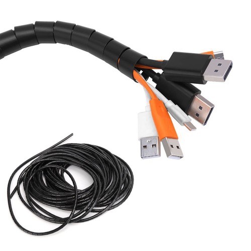 Spiral Cable Wrap - 25 Ft 3/8" Spiral Wire Wrap Cord Covers Bundle Sleeve Hose - Afbeelding 3 van 7
