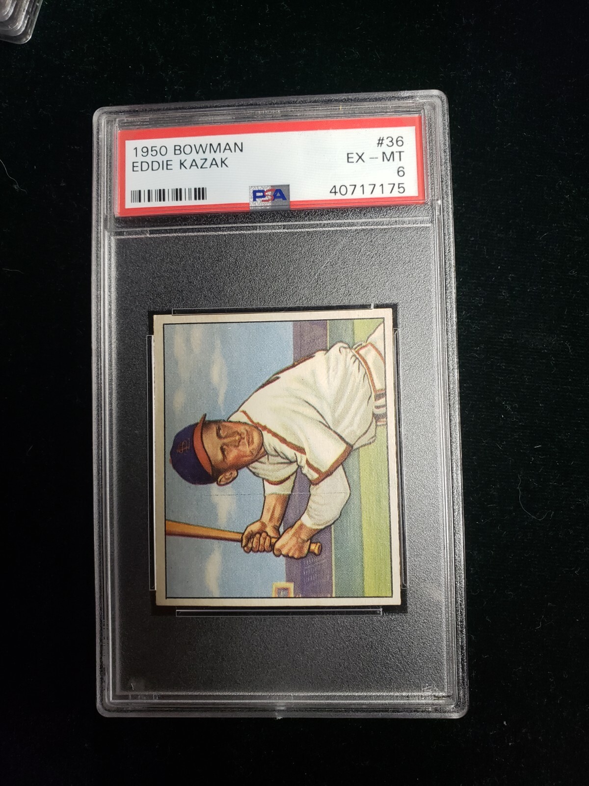 1950 Bowman #36 Eddie Kazak PSA 6 EX-MT