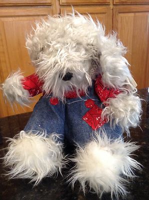 Happy Horse NWT country shaggy dog in overalls plush stuffed animal - Main Image