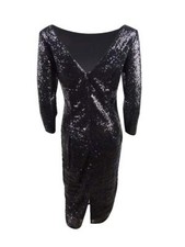 Adrianna Papell Women's Sequin Sheath Dress (4, Black)