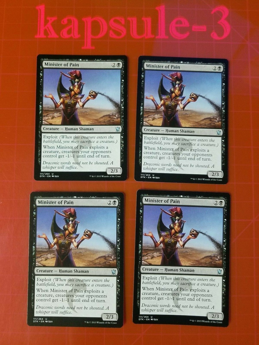4x Minister of Pain | Dragons of Tarkir | MTG Magic Cards | eBay 4x Minister of Pain | Dragons of Tarkir | MTG Magic Cards | eBay