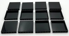 Lego 12 New Black Panels 1 x 6 x 5 Castle Wall City Pieces