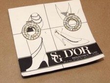 Vintage S G D'OR Silverone  Channel Set Rhinestone DBL Circle Shoe Dress Clips