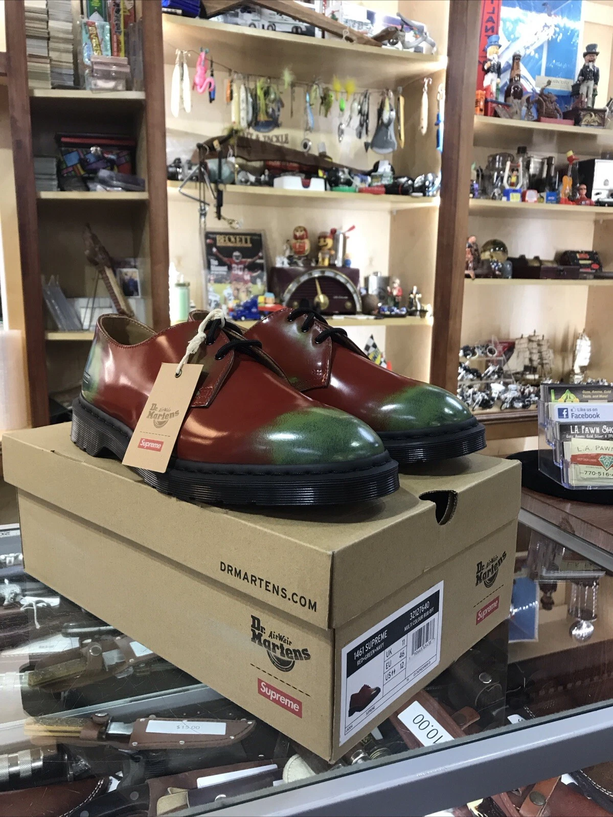 Chaussure Supreme x Dr.Martens 1461 3 yeux rouge multicolore frotter homme taille 12