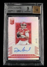 2019 Donruss Elite Passing The Torch Patrick Mahomes II 05/25 BGS 9 BGS 10 Auto