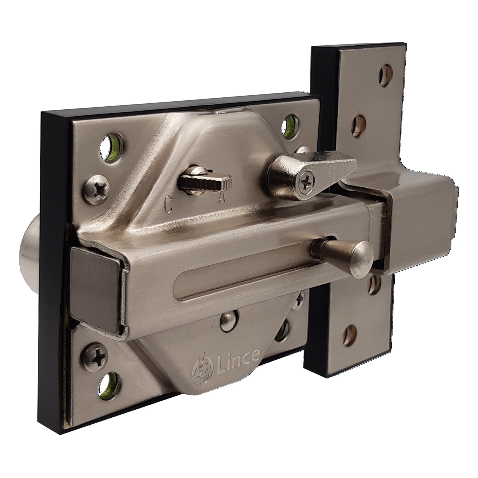 Lince 7930R Schlagschlüsselsicher Surface Fixing Rimlock Deadlock – Satin Chrome