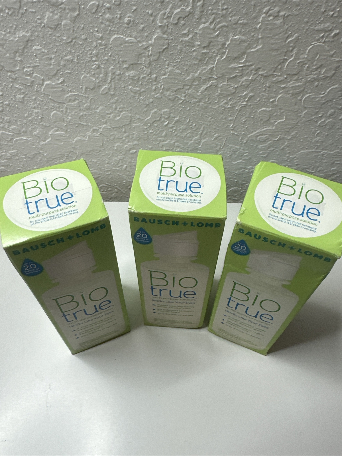 3x BioTrue Contact Lens Solution for Soft Contact Lenses Multi-Purpose 4oz *READ