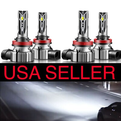 4 H11 LED Conversion Bulbs Fit Dodge Ram 2022 2023 2024 Low Beam Headlight +Fogs