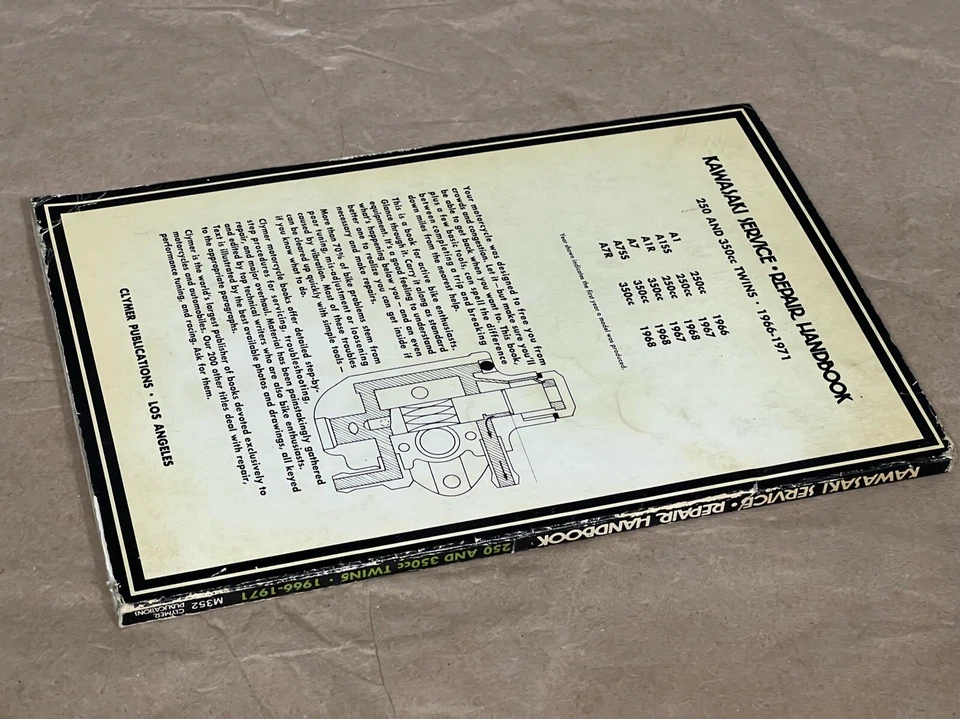 Clymer M352 66-71 Kawasaki A1 A1SS A1R A7SS A7 A7R 250 350 gemelos servicio de tienda Ma Foto 4 de 4