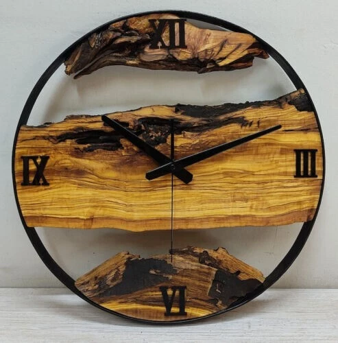 New Stylish looking Olive Wood Wall Clock Wooden Handmade Home Decorative Gift - Image 2 of 4